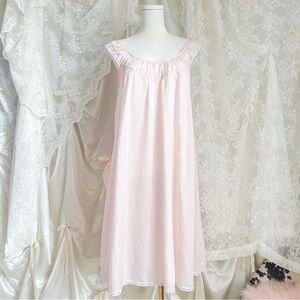 Vintage 1960's-1970's Pink Lace Trim George Hatab Sleeping Dress